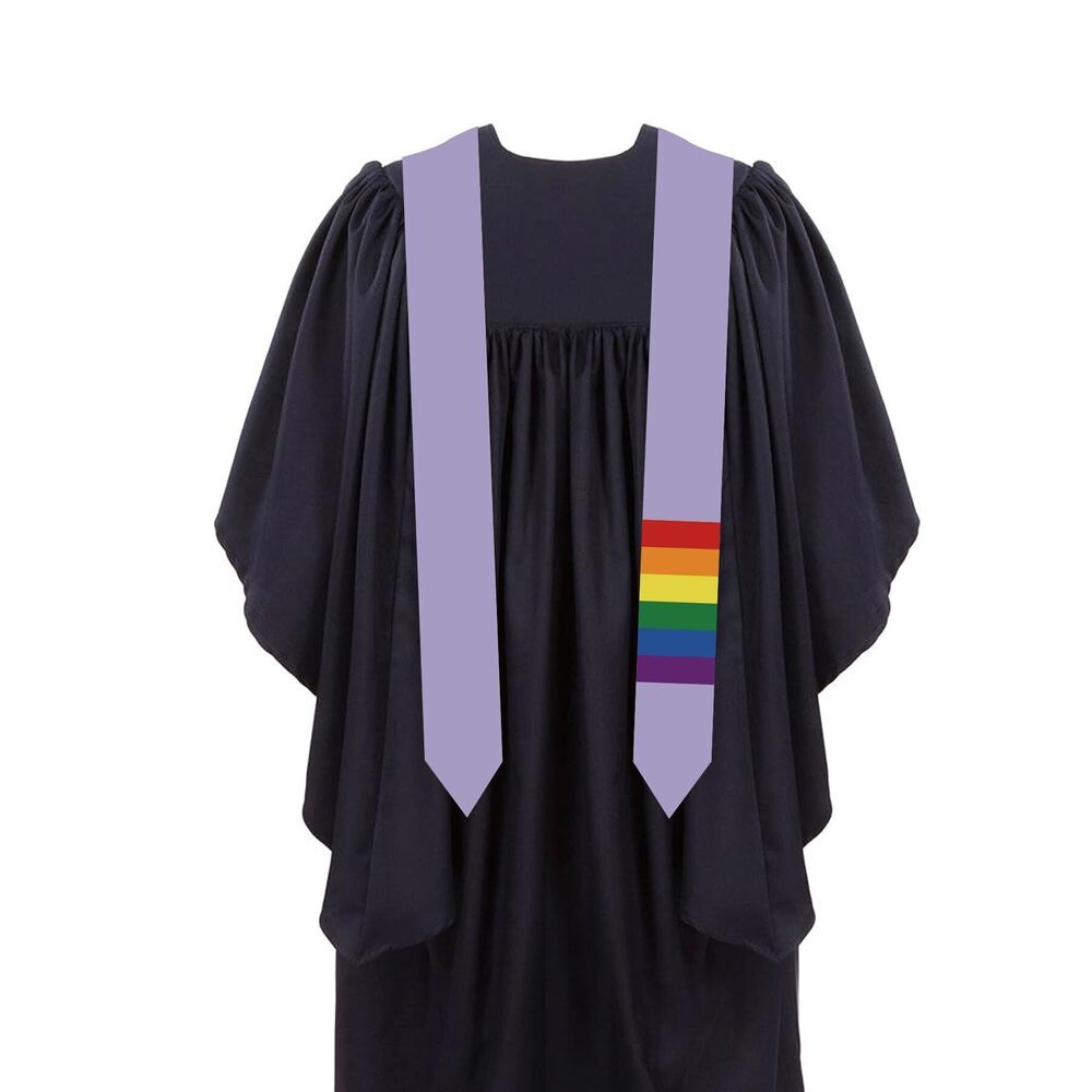 6453 Rainbow Lavender LGBT Graduation Stole Flag Graduation Sash Scarf